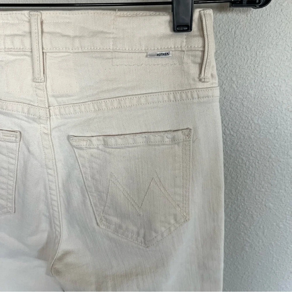 MOTHER Superior The Insider Ankle Fray Jean Act Natural Cream Off White Denim 25 - Picture 9 of 14